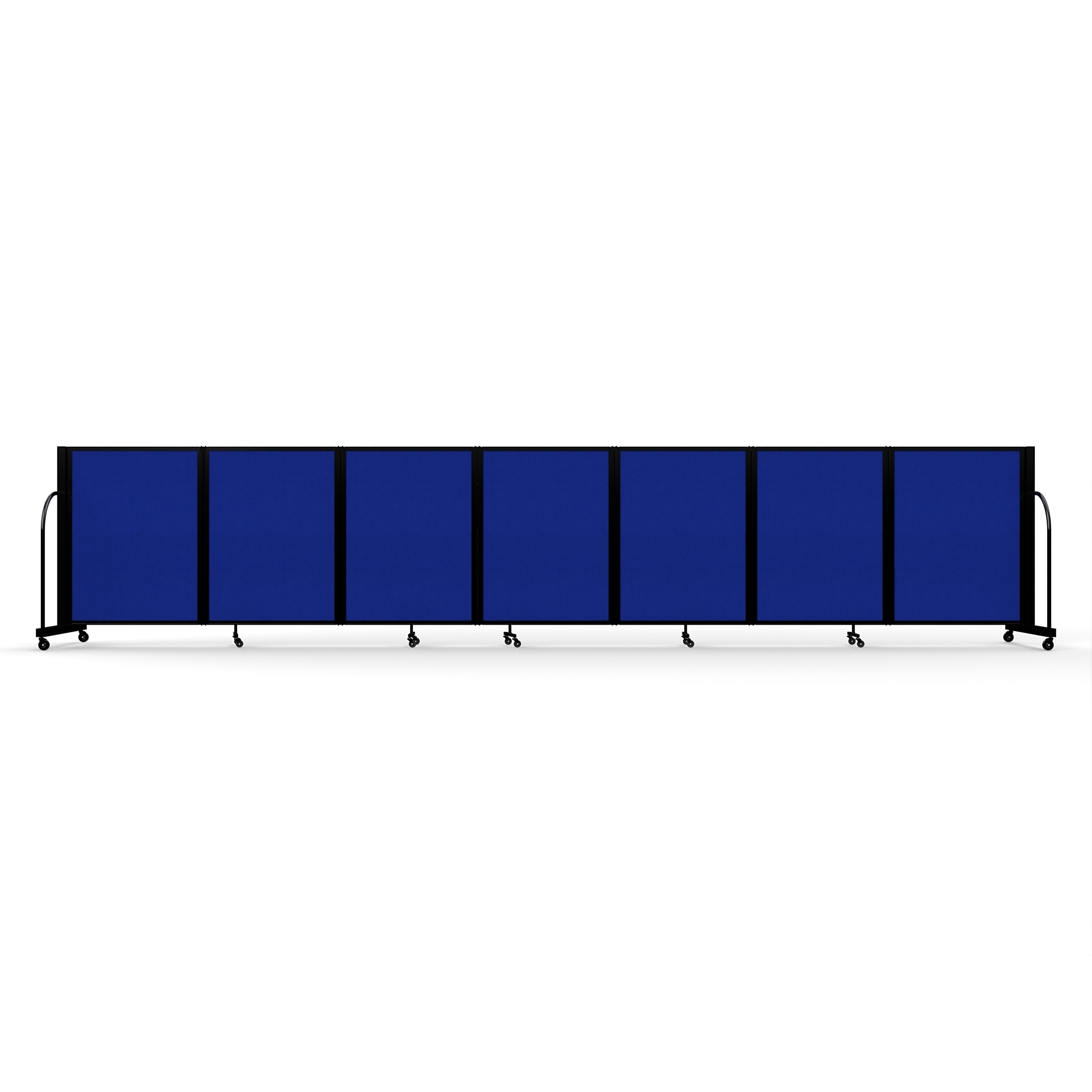 Screenflex Full Motion Divider, 4' x 19'7", Black Frame, Royal Blue